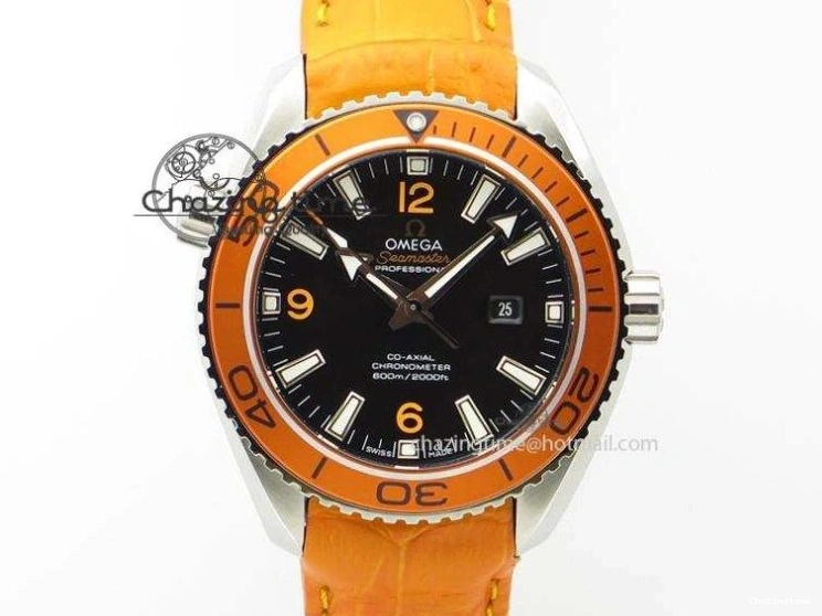1224 Racing Master Chronometer OMF 1:1 Best Edition Black Dial Orange Hand on Black Leather Strap A Contemporary 7999